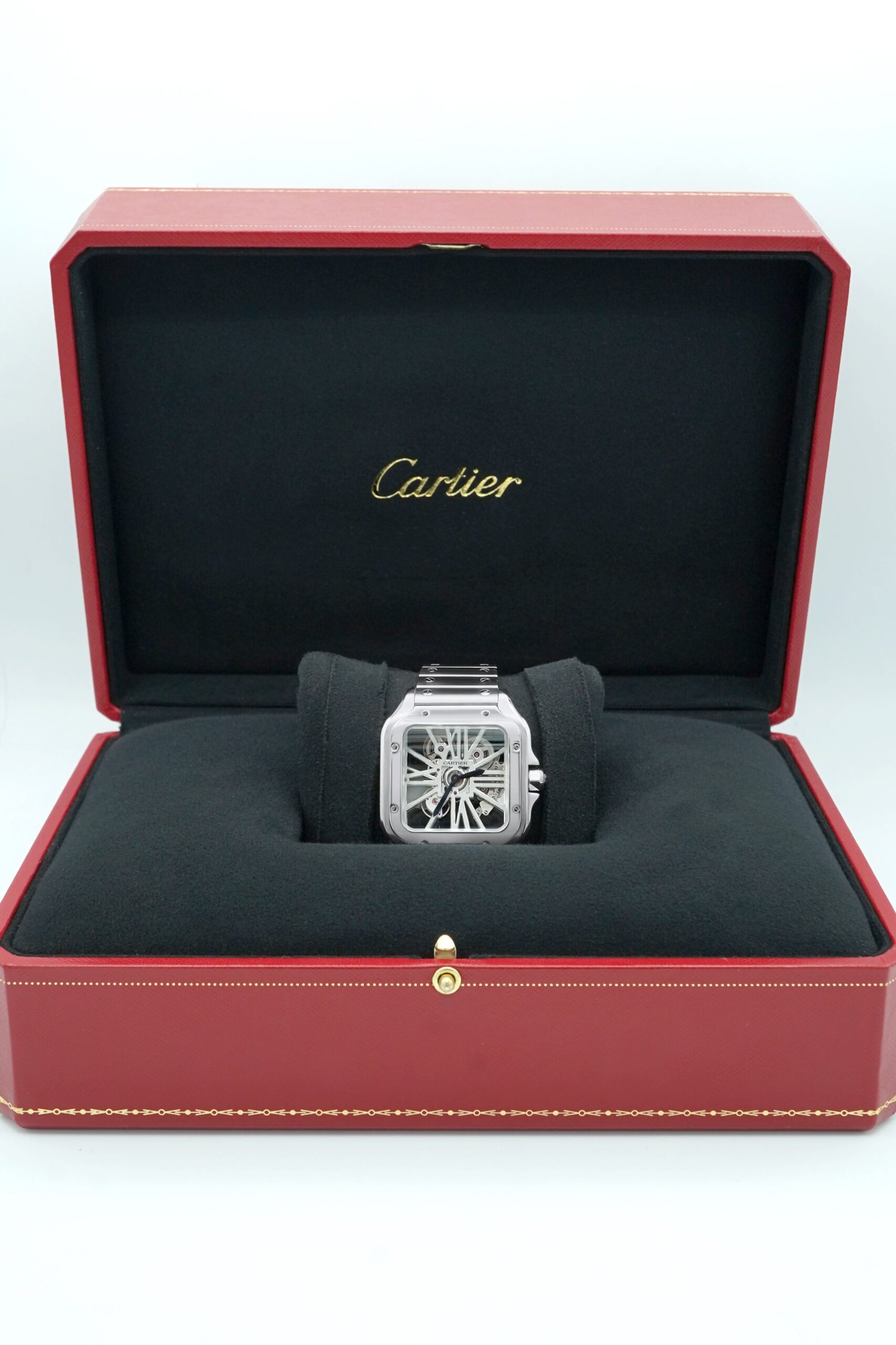 Cartier 39,8 mm Santos de Cartier Skeleton / Black Dial – Image 2