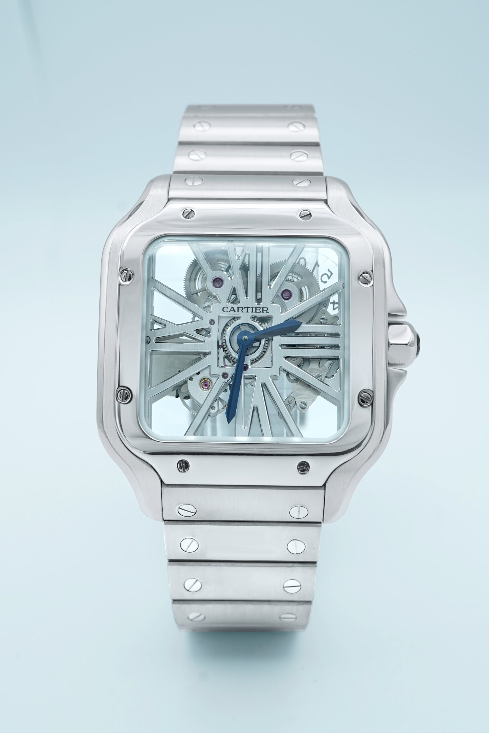 Cartier 39,8 mm Santos de Cartier Skeleton / Black Dial – Image 3