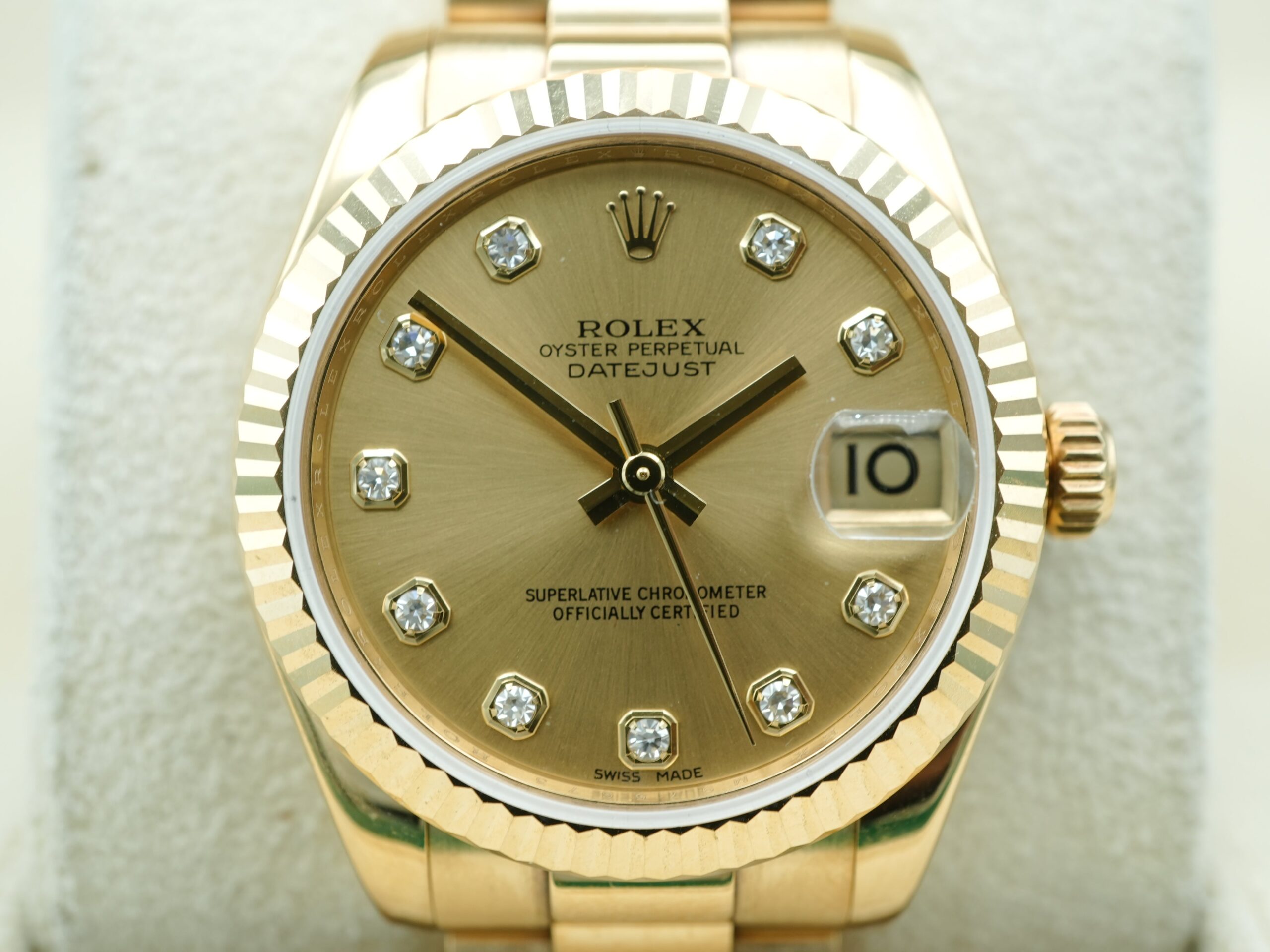 Rolex Datejust 31 mm / Champagne Diamond – President – Image 3