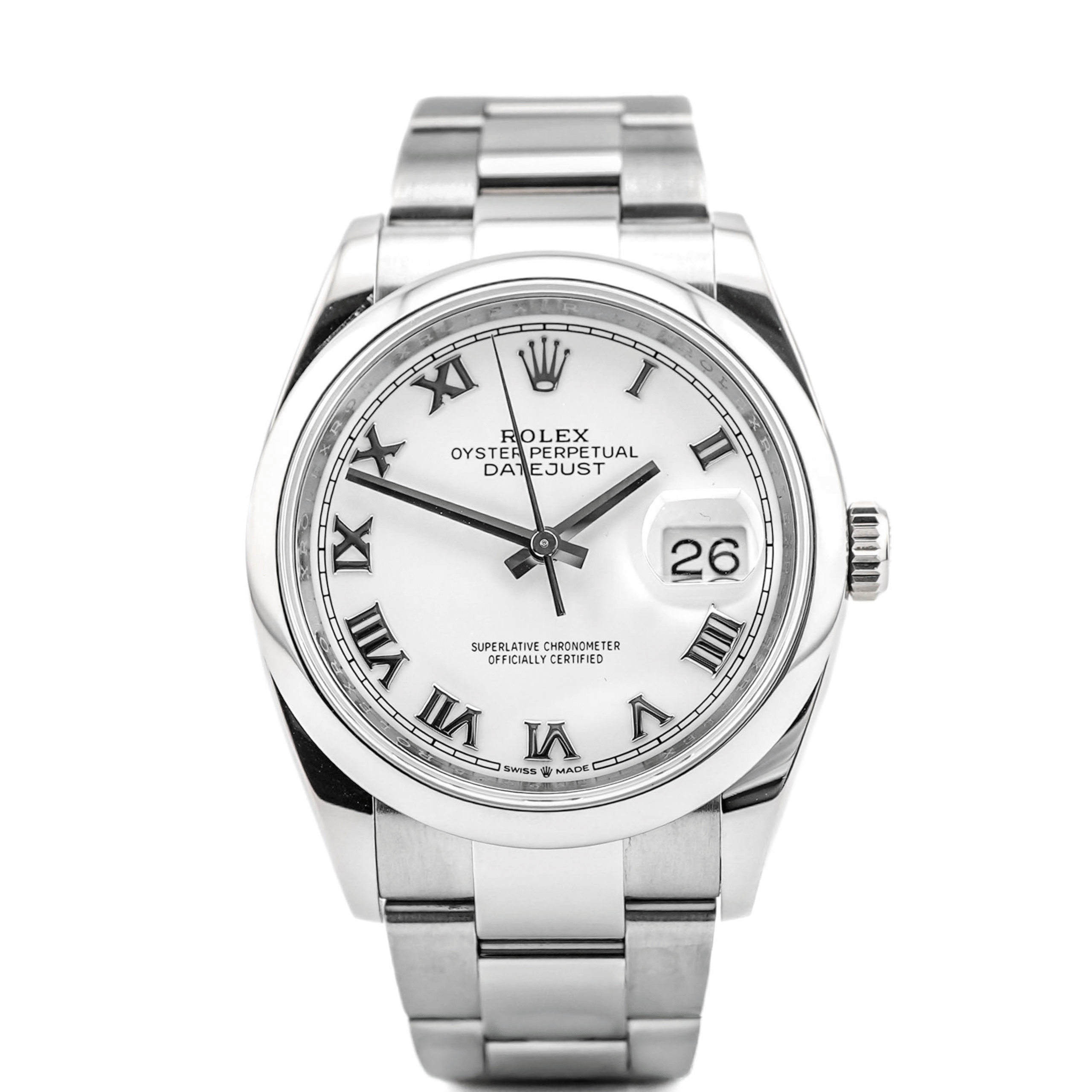Rolex Datejust 36 mm / White Roman – Oyster