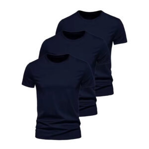 3x T-shirt basique homme - Noir - XL