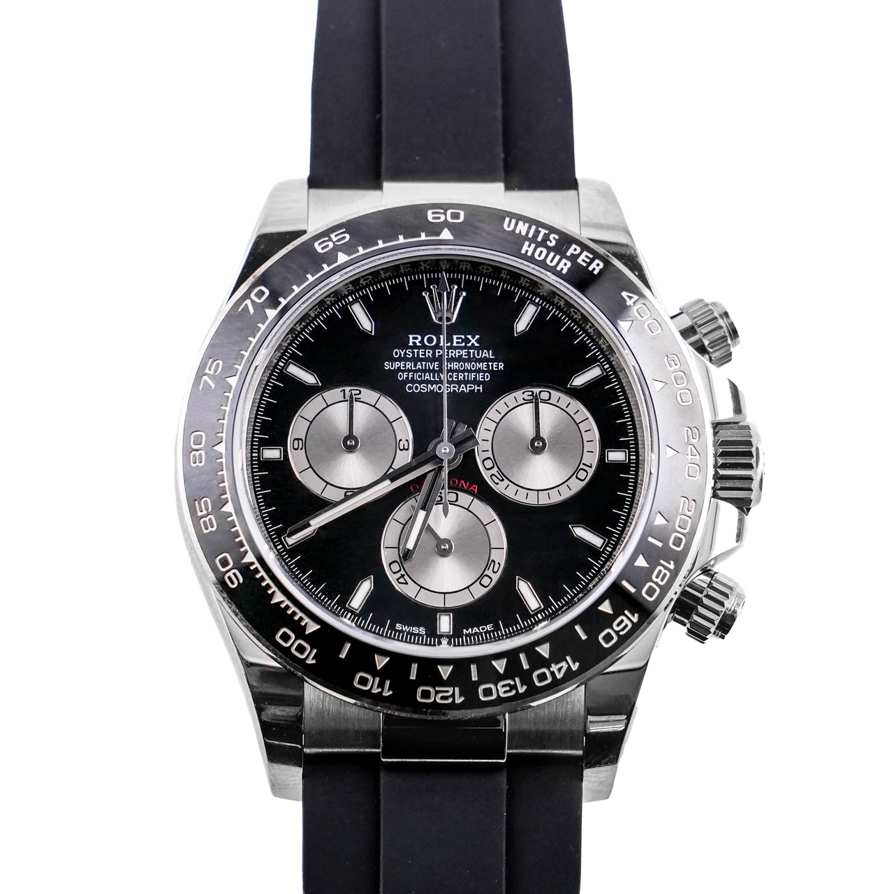 Rolex 40 mm Daytona 18 k "Black" / Oysterflex