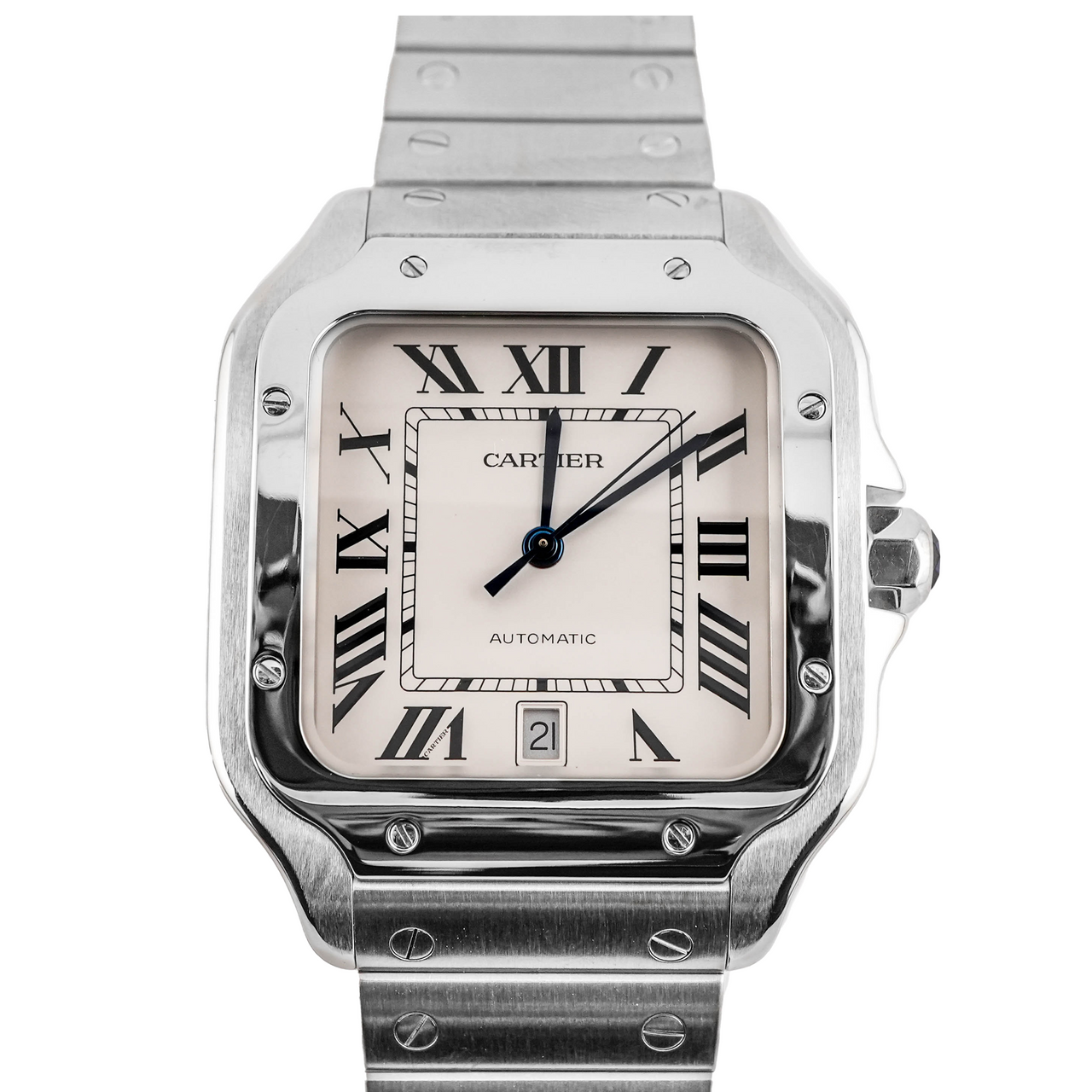Cartier 39,8 mm Santos Silver Roman